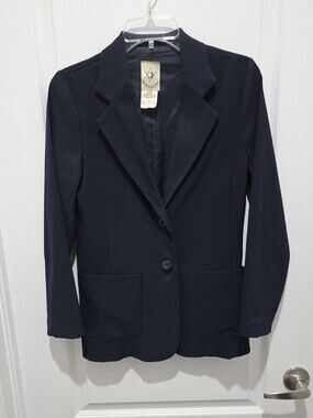 Powerline Women's Navy Blazer Jacket - Classic Single-Breasted Coat #K0245